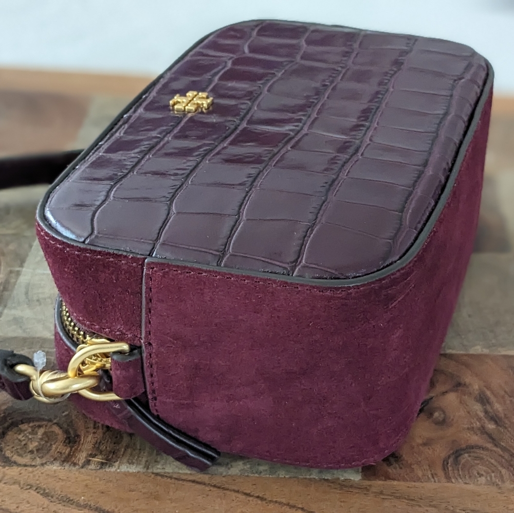 Tory Burch Blake Embossed Leather + Suede Camera Bag + Dust + Gift Bag Nwt❤️ - Picture 3 of 8